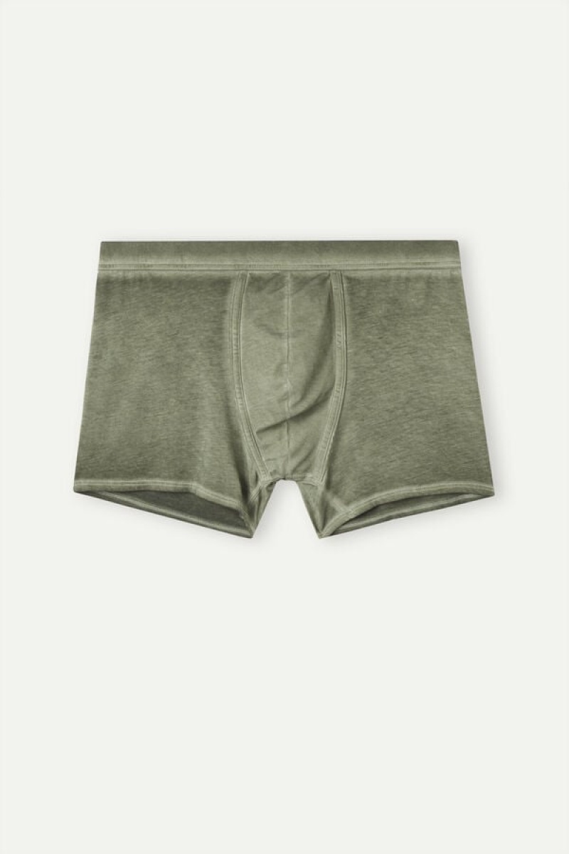 Intimissimi Natural Fresh Supima® Cotton Men's Boxer Green | USA 2662XFN