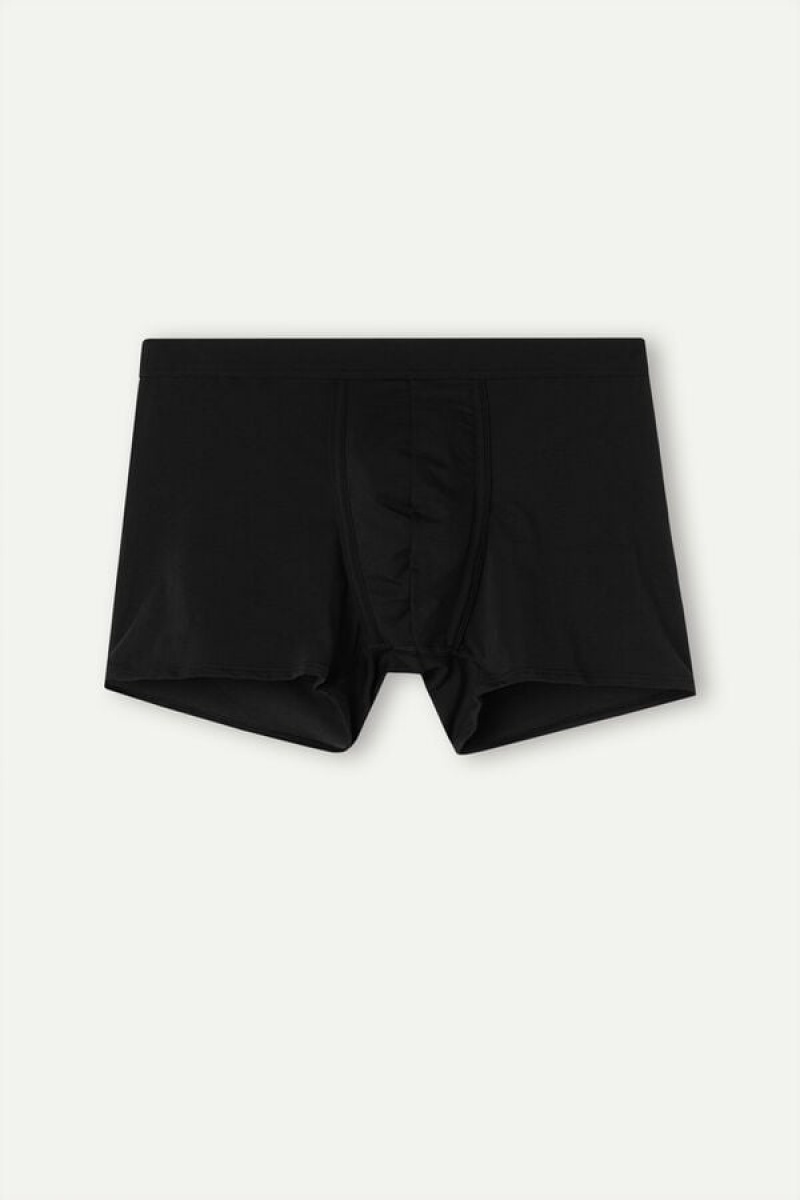 Intimissimi Natural Fresh Supima® Cotton Men's Boxer Black | USA 2664LHQ