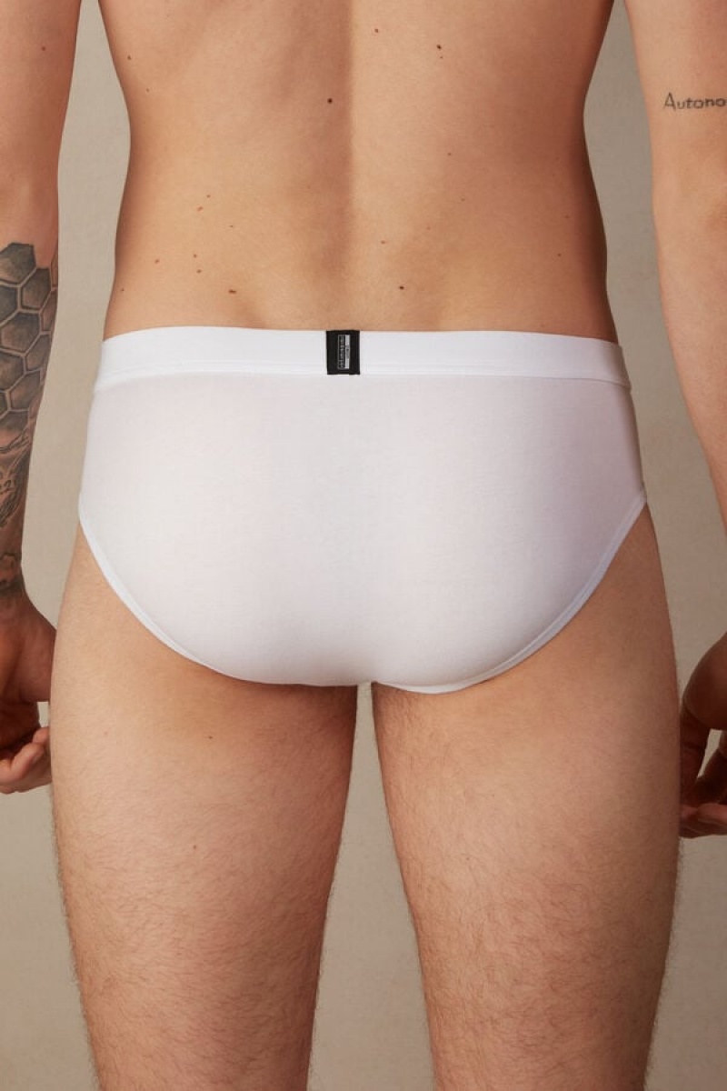 Intimissimi Natural Fresh Supima® Cotton Men's Briefs White | USA 2701ORS