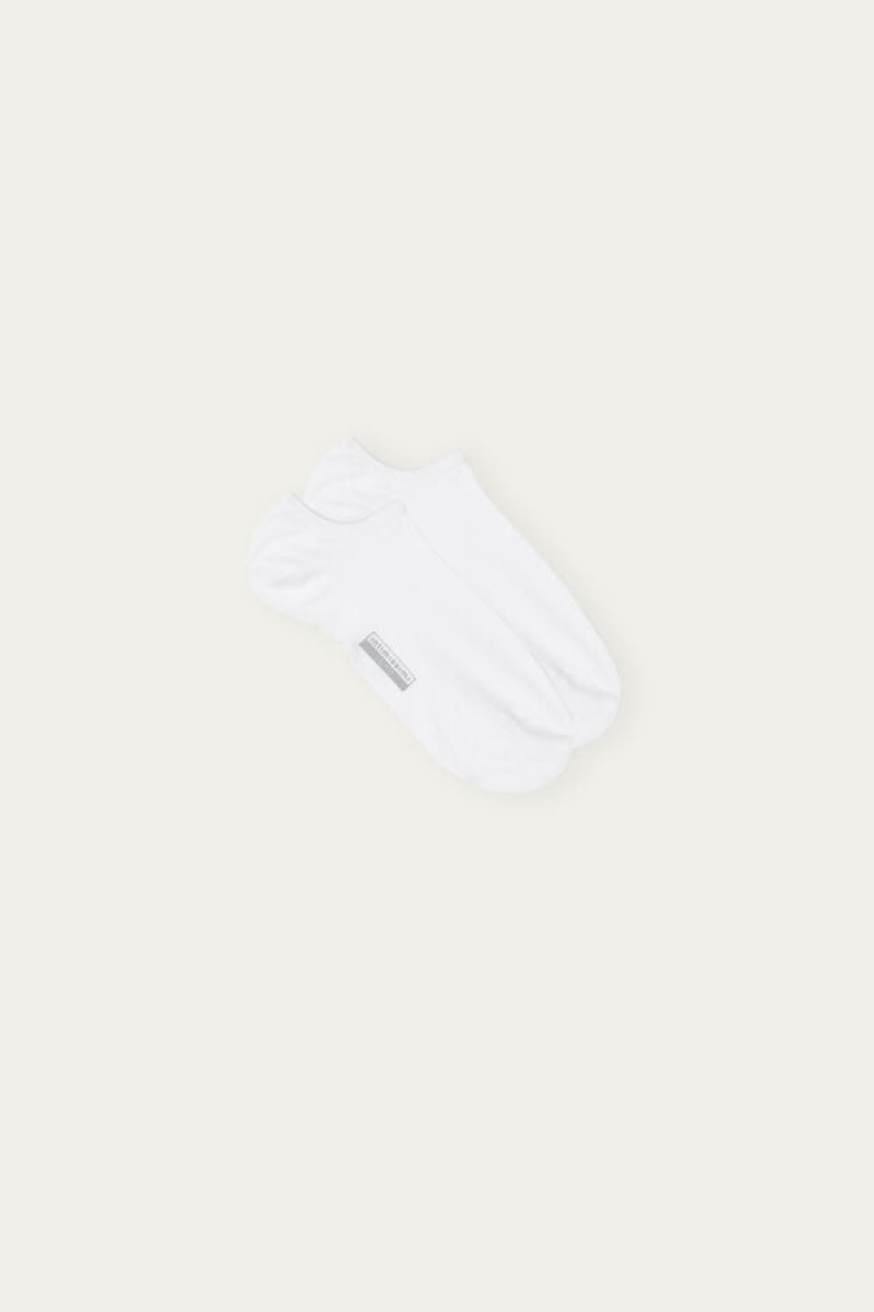 Intimissimi No-show in Supima® Cotton Men\'s Socks White | USA 2807KIF