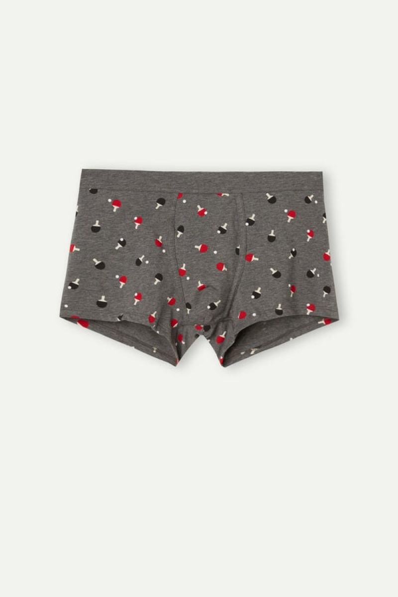 Intimissimi Ping Pong in Stretch Supima® Cotton Men's Boxer Deep Grey | USA 2660VDV