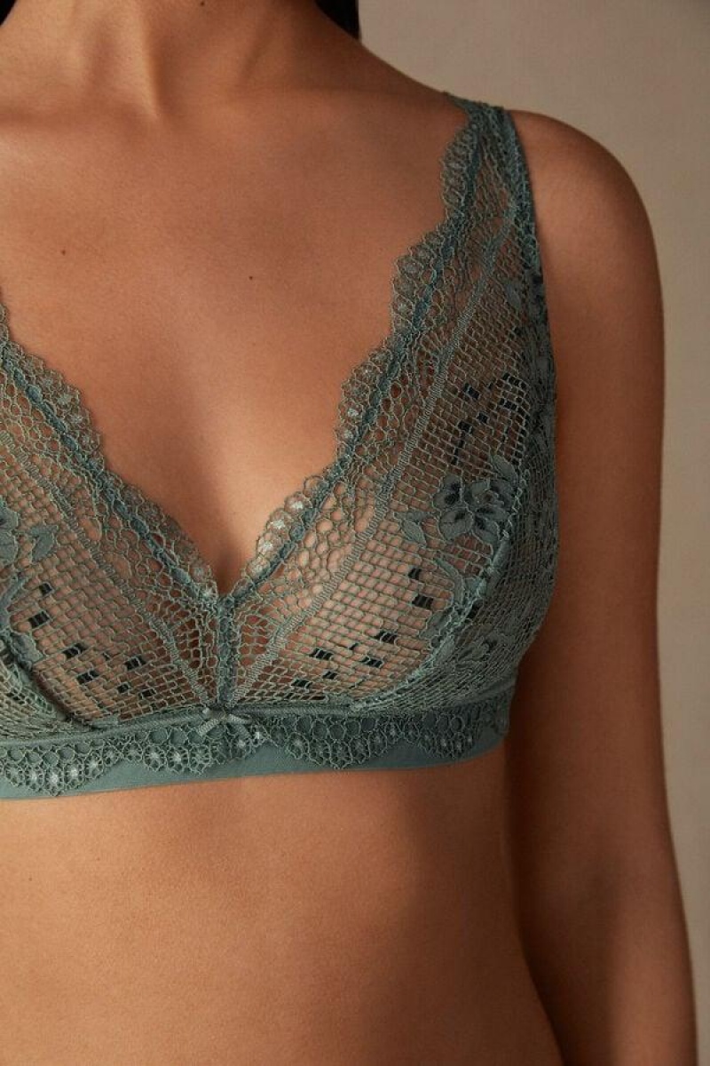 Intimissimi Prairie Bouquet Lara Triangle Women's Bras Green | USA 1162XFU