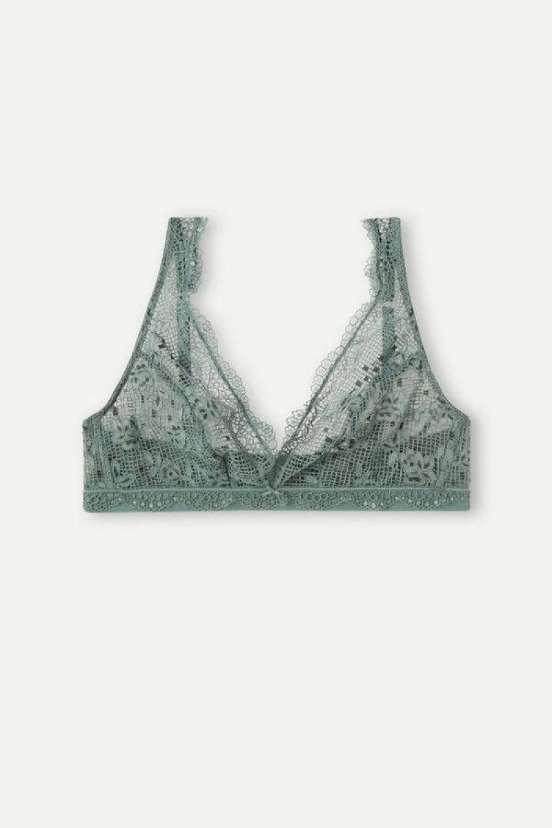 Intimissimi Prairie Bouquet Lara Triangle Women's Bras Green | USA 1162XFU