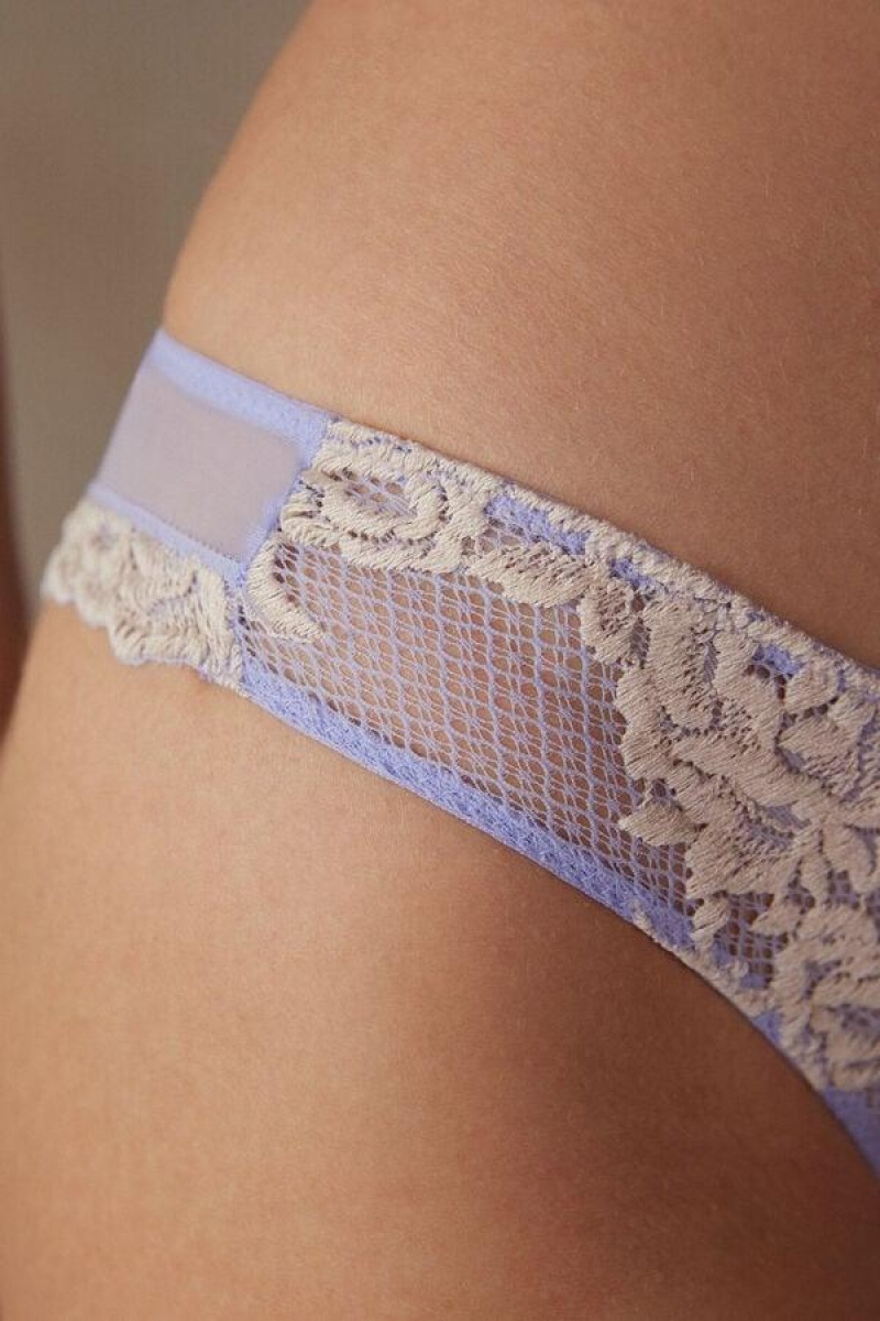 Intimissimi Pretty Flowers Brazilian Women's Panties Lavender / White | USA 2472PQJ