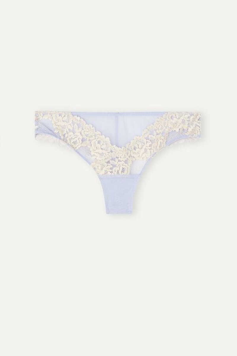 Intimissimi Pretty Flowers Brazilian Women's Panties Lavender / White | USA 2472PQJ