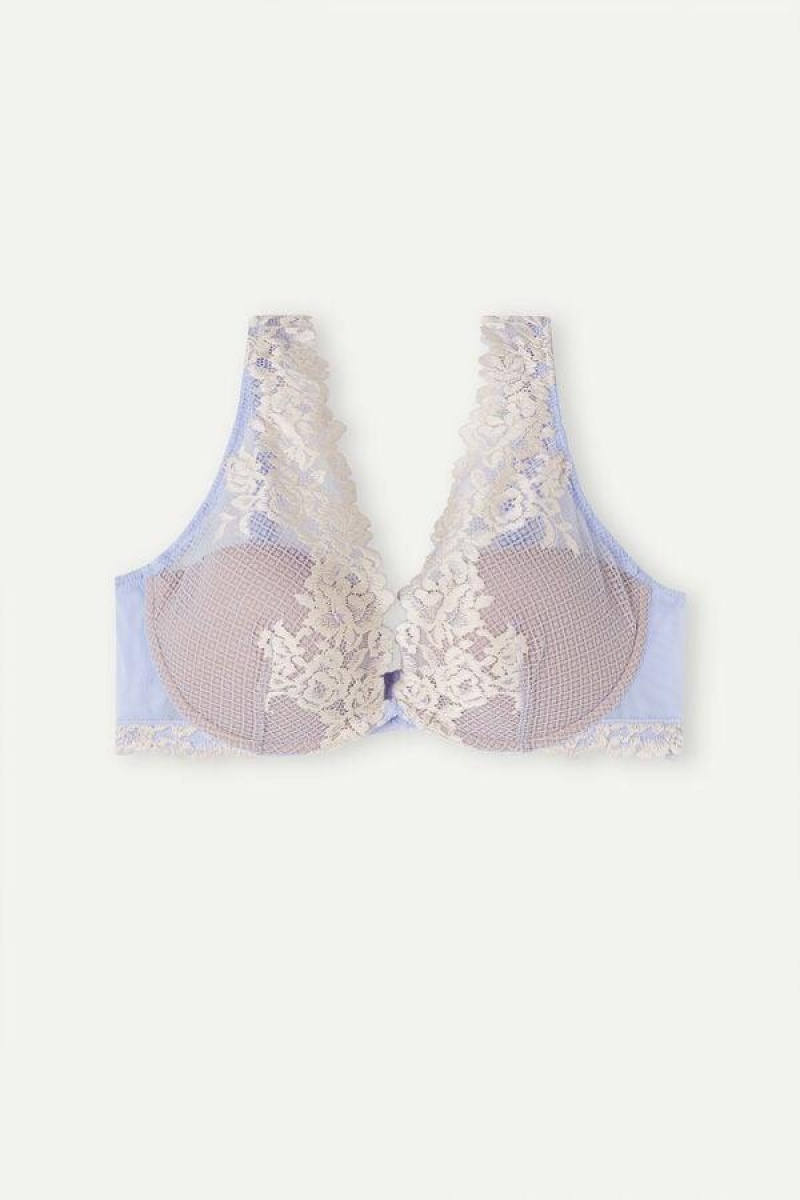 Intimissimi Pretty Flowers Elena Balconette Women's Bras Lavender / White | USA 1017YUK