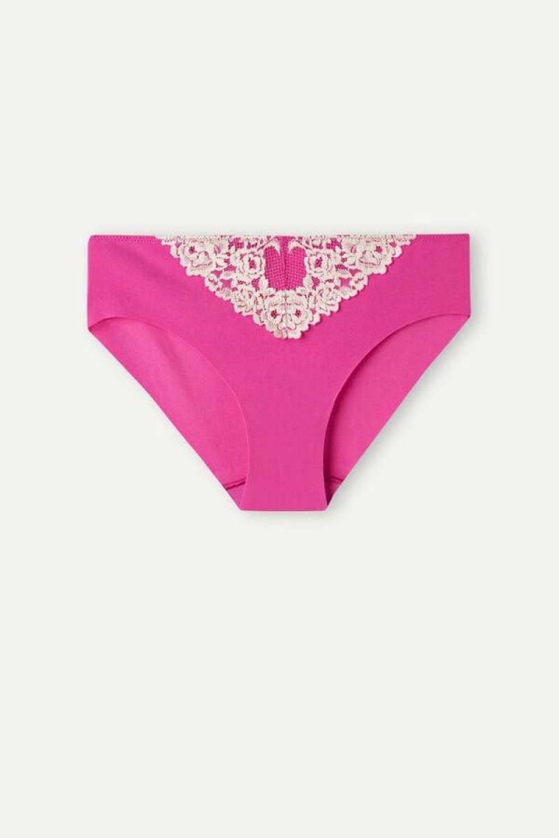 Intimissimi Pretty Flowers Seamless Cotton Women's Panties Pink / White | USA 2364FMD