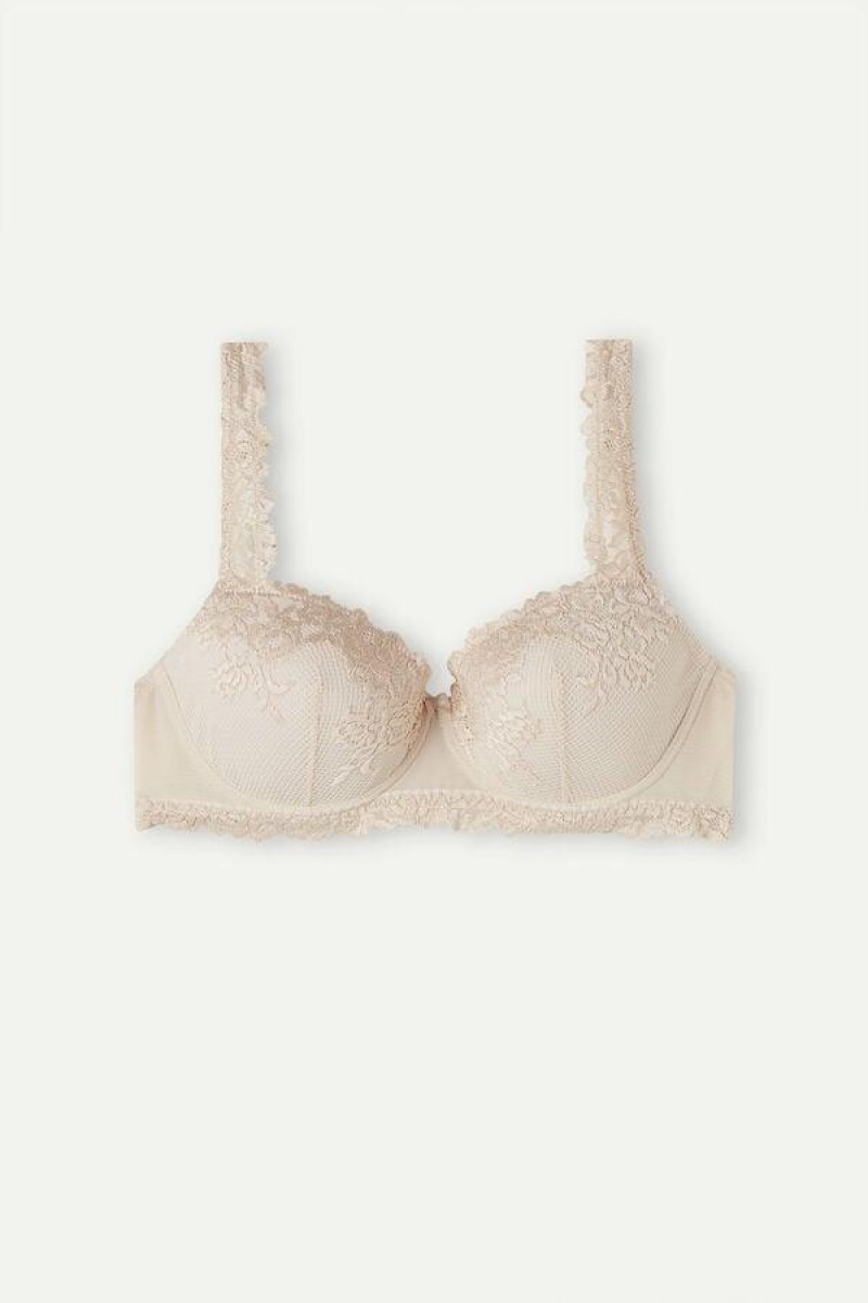 Intimissimi Pretty Flowers Sofia Balconette Women's Bras Pink | USA 1542APV