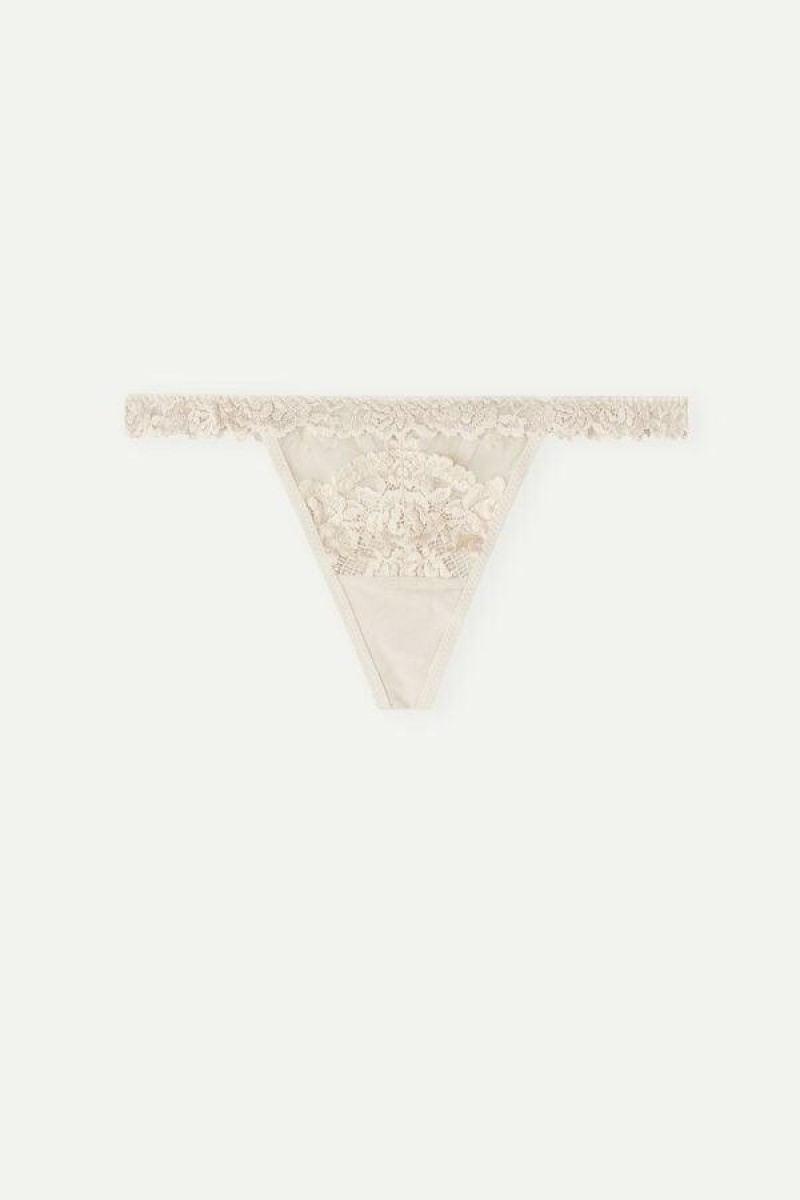 Intimissimi Pretty Flowers String Thong Women's Panties Pink | USA 2269PQC