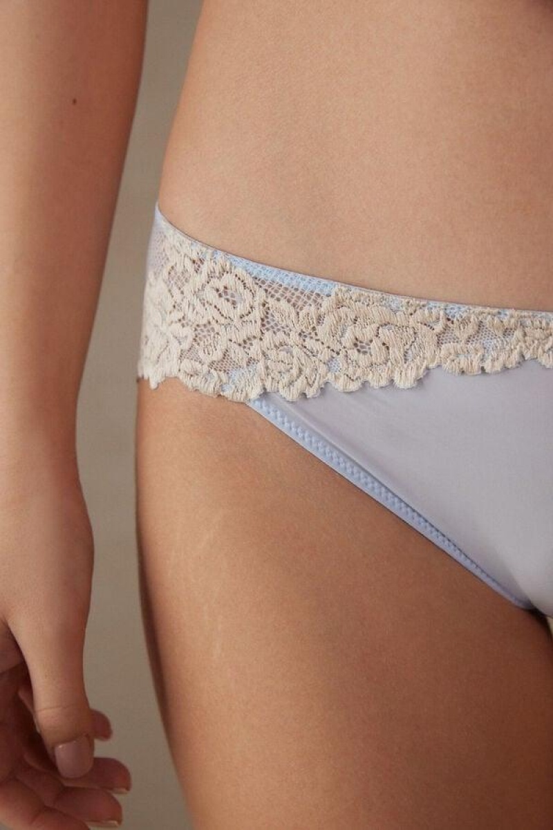 Intimissimi Pretty Flowers Women's Panties Blue / White | USA 2354BCE