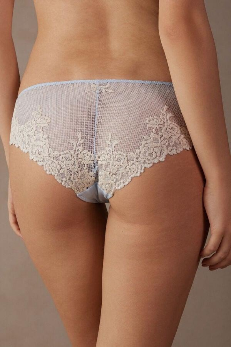 Intimissimi Pretty Flowers Women's Panties Blue / White | USA 2354BCE