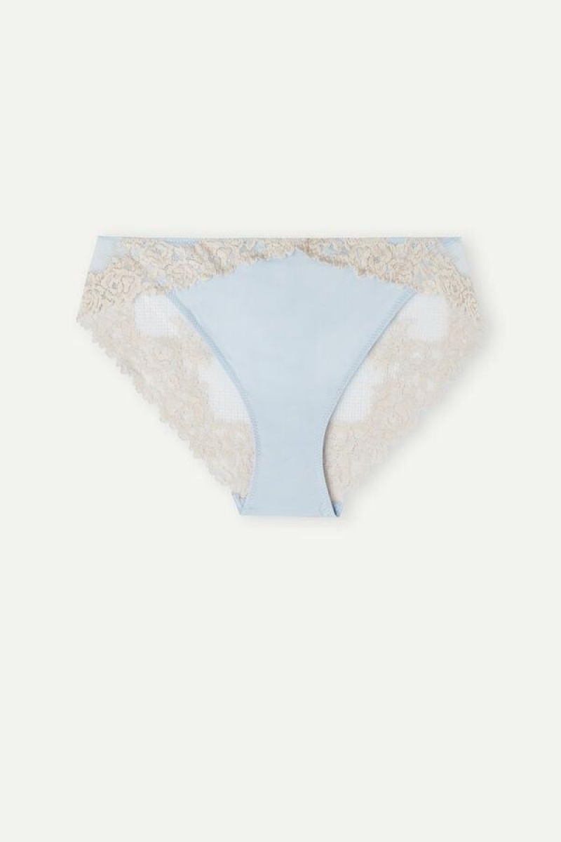 Intimissimi Pretty Flowers Women's Panties Blue / White | USA 2354BCE