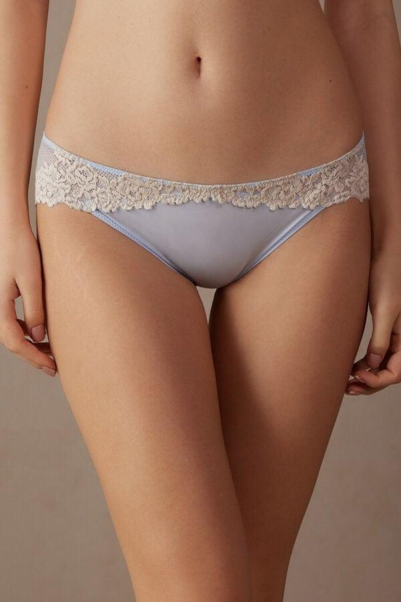 Intimissimi Pretty Flowers Women\'s Panties Blue / White | USA 2354BCE