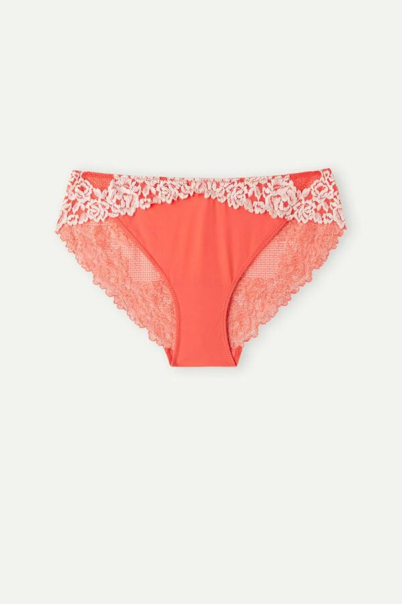 Intimissimi Pretty Flowers Women's Panties Deep Red / White | USA 2355VDR