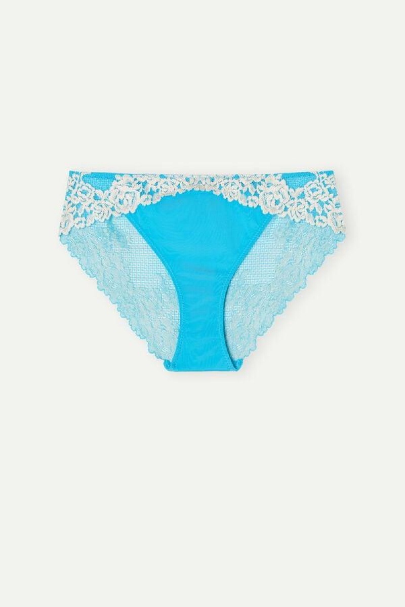 Intimissimi Pretty Flowers Women's Panties Turquoise / White | USA 2360KIO