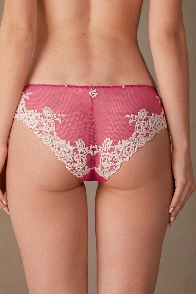 Intimissimi Pretty Flowers Women's Panties Pink / White | USA 2363GLS