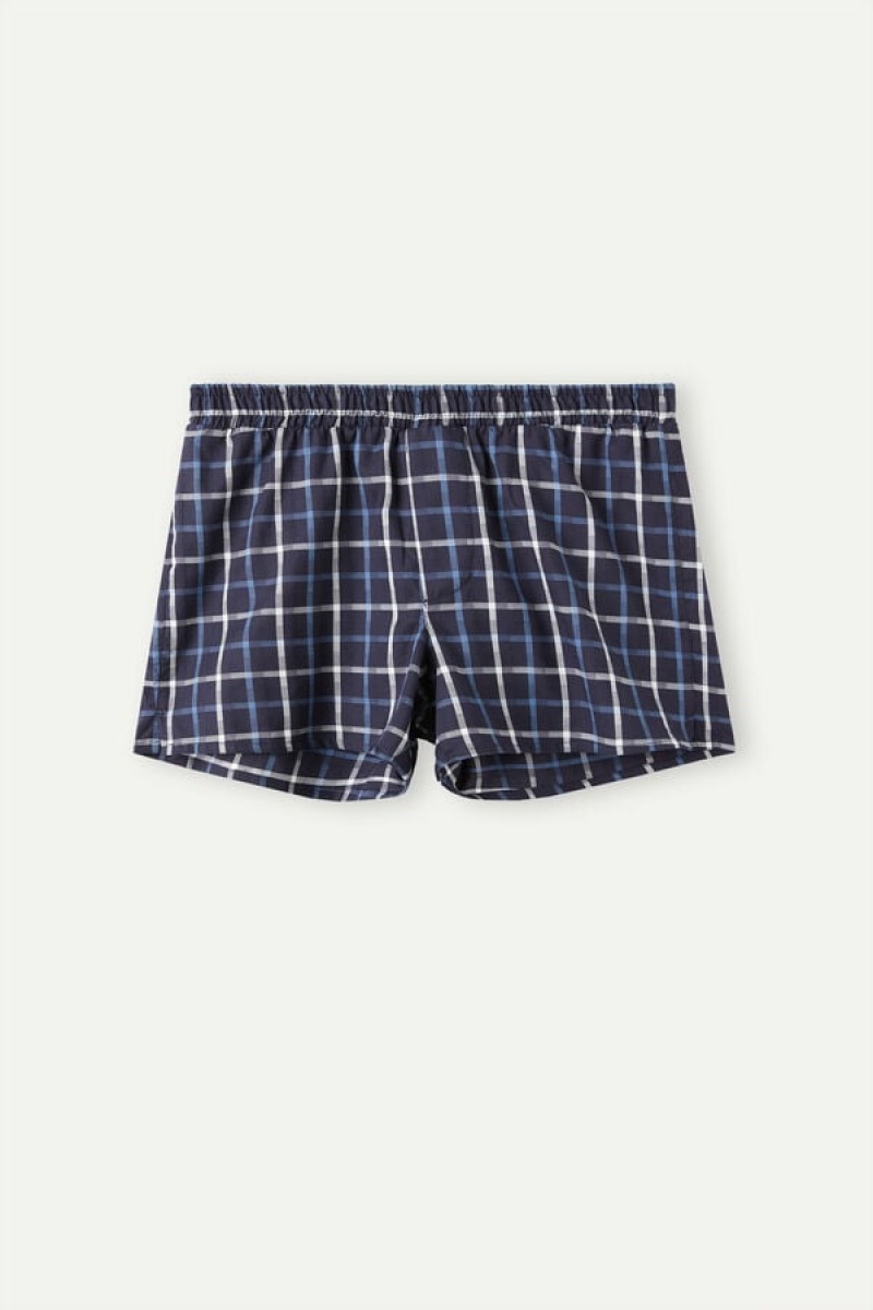 Intimissimi Print Detailed Men's Boxer Blue | USA 2624GLD