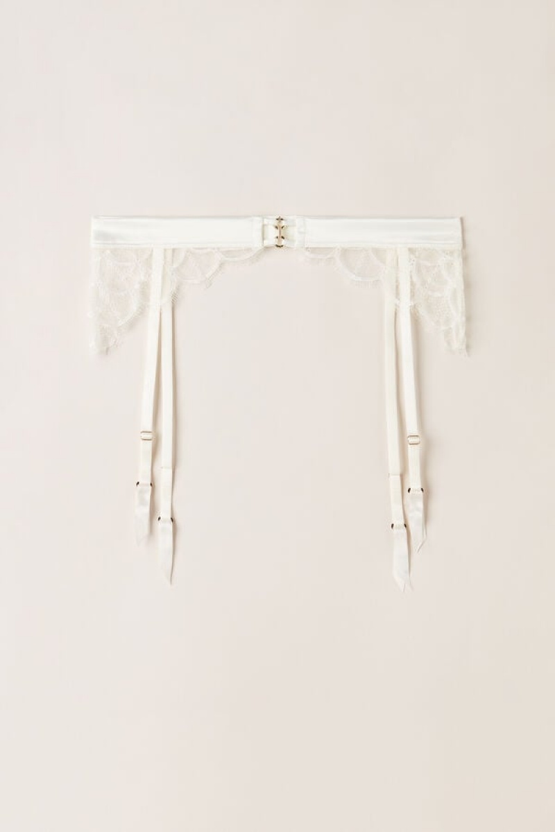 Intimissimi Pure Charme Garter Belt Women's Lingerie White | USA 1899RWH