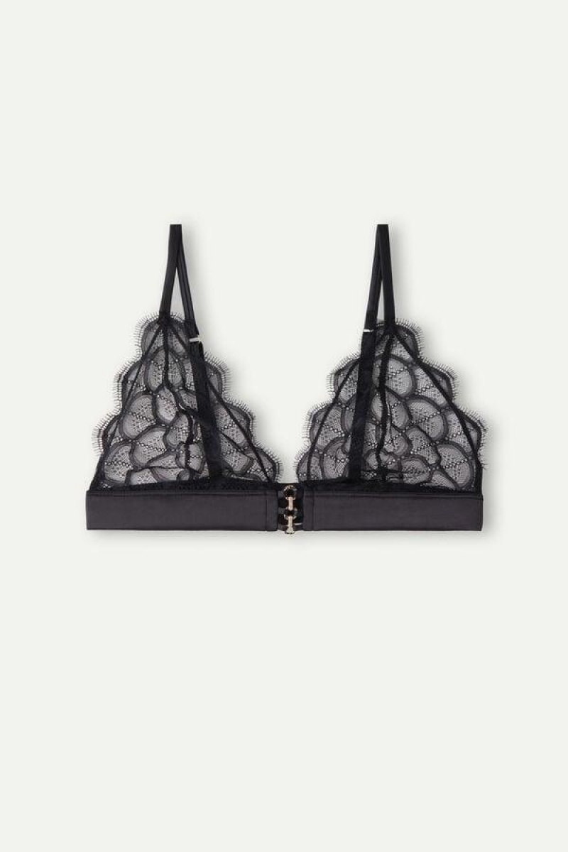 Intimissimi Pure Charme Triangle Women's Bras Black | USA 1138VDO