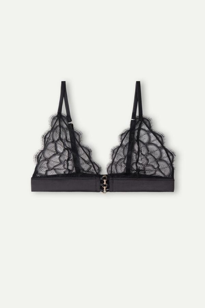 Intimissimi Pure Charme Triangle Women's Bras Black | USA 1379RWH