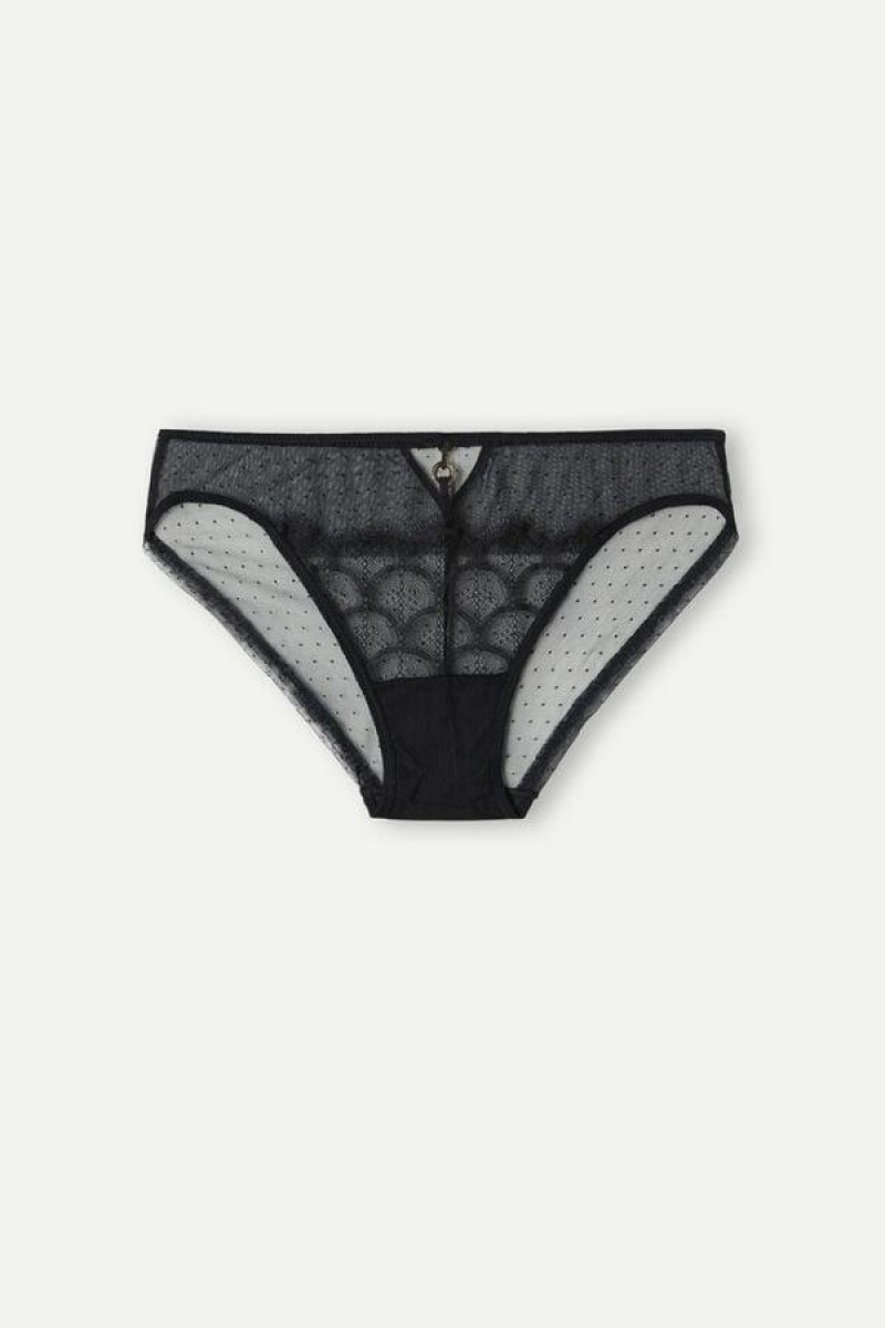 Intimissimi Pure Charme Women's Panties Black | USA 2366SOG