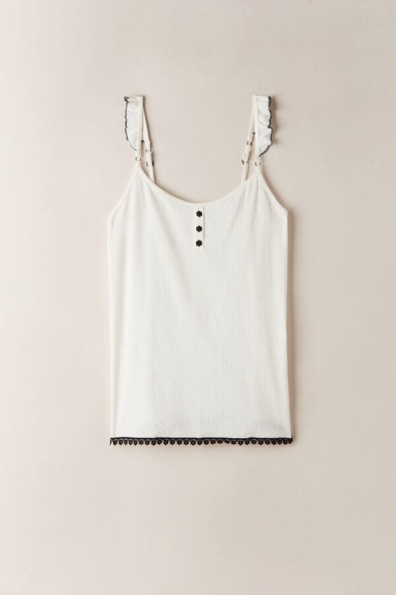 Intimissimi Pure Joy Cotton Women's Tank Top White | USA 1749PQC