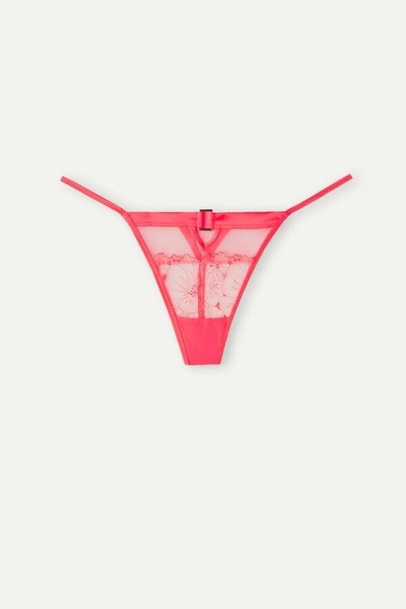 Intimissimi Pure Joy String Thong Women's Panties Pink | USA 2239YUK