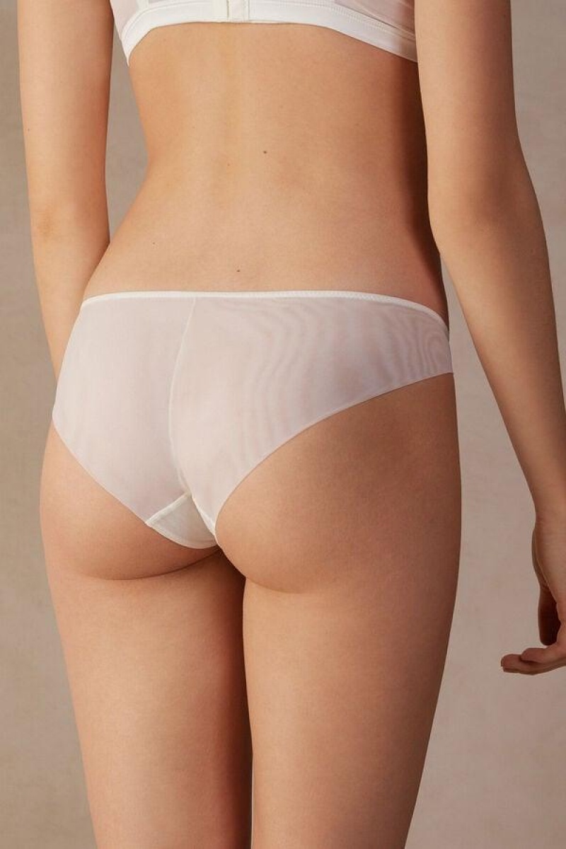 Intimissimi Pure Joy Women's Panties White / Black | USA 2357XFY