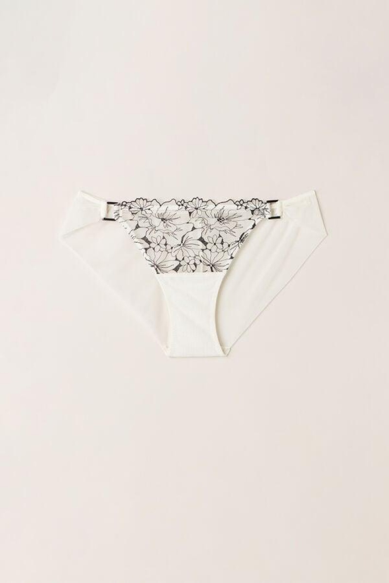 Intimissimi Pure Joy Women's Panties White / Black | USA 2357XFY