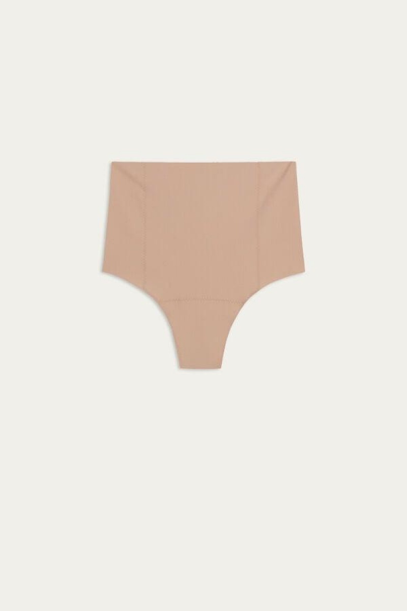 Intimissimi Raw-Cut Microfiber French Knickers Women's Panties Beige | USA 2323EXB