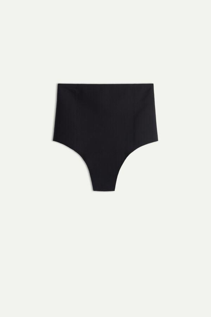 Intimissimi Raw-Cut Microfiber French Knickers Women's Panties Black | USA 2326MAQ