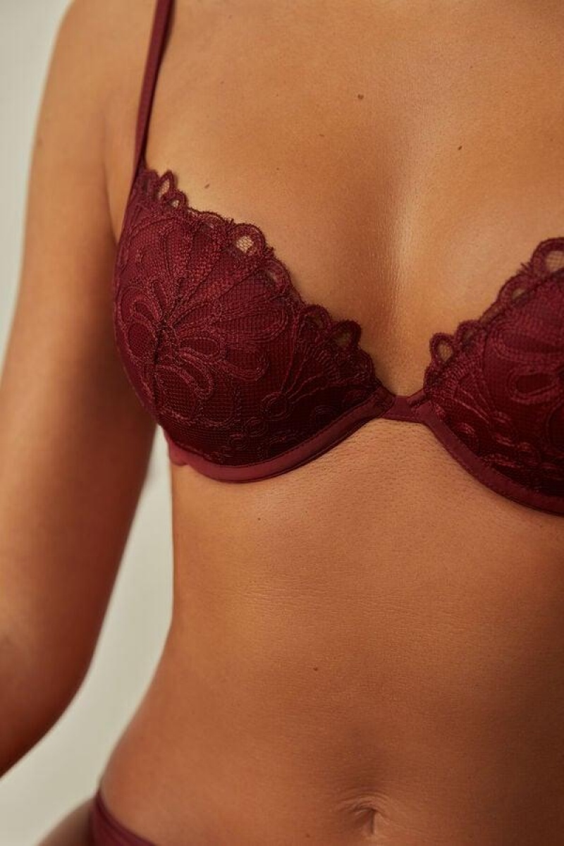 Intimissimi Romantic Life Bellissima Push-up Women's Bras Dark Red | USA 1308APV