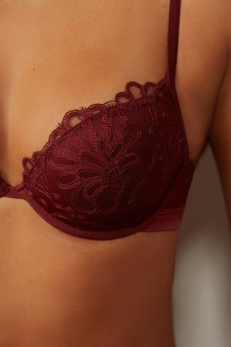 Intimissimi Romantic Life Bellissima Push-up Women's Bras Dark Red | USA 1308APV