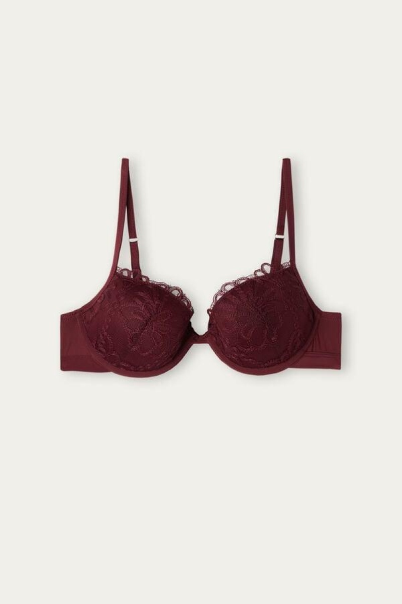 Intimissimi Romantic Life Bellissima Push-up Women's Bras Dark Red | USA 1308APV