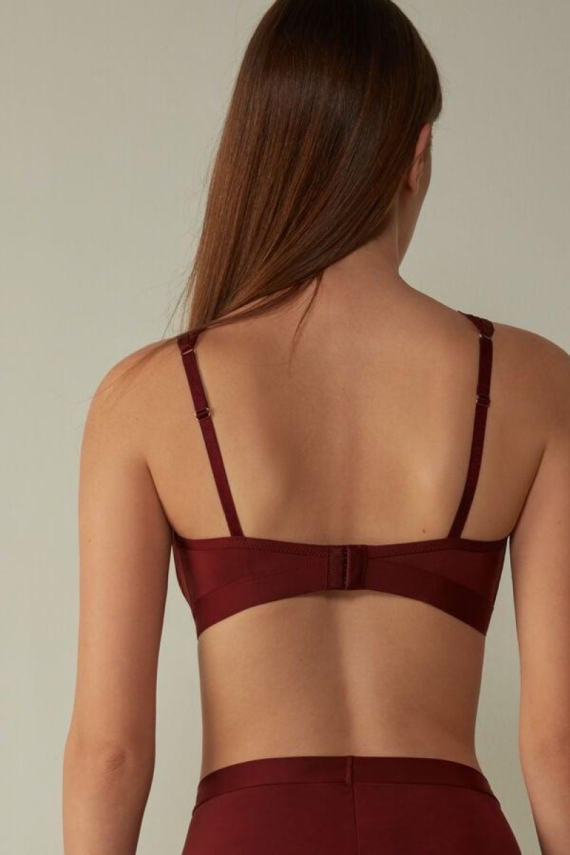 Intimissimi Romantic Life Lara Triangle Women's Bras Dark Red | USA 1170EXG