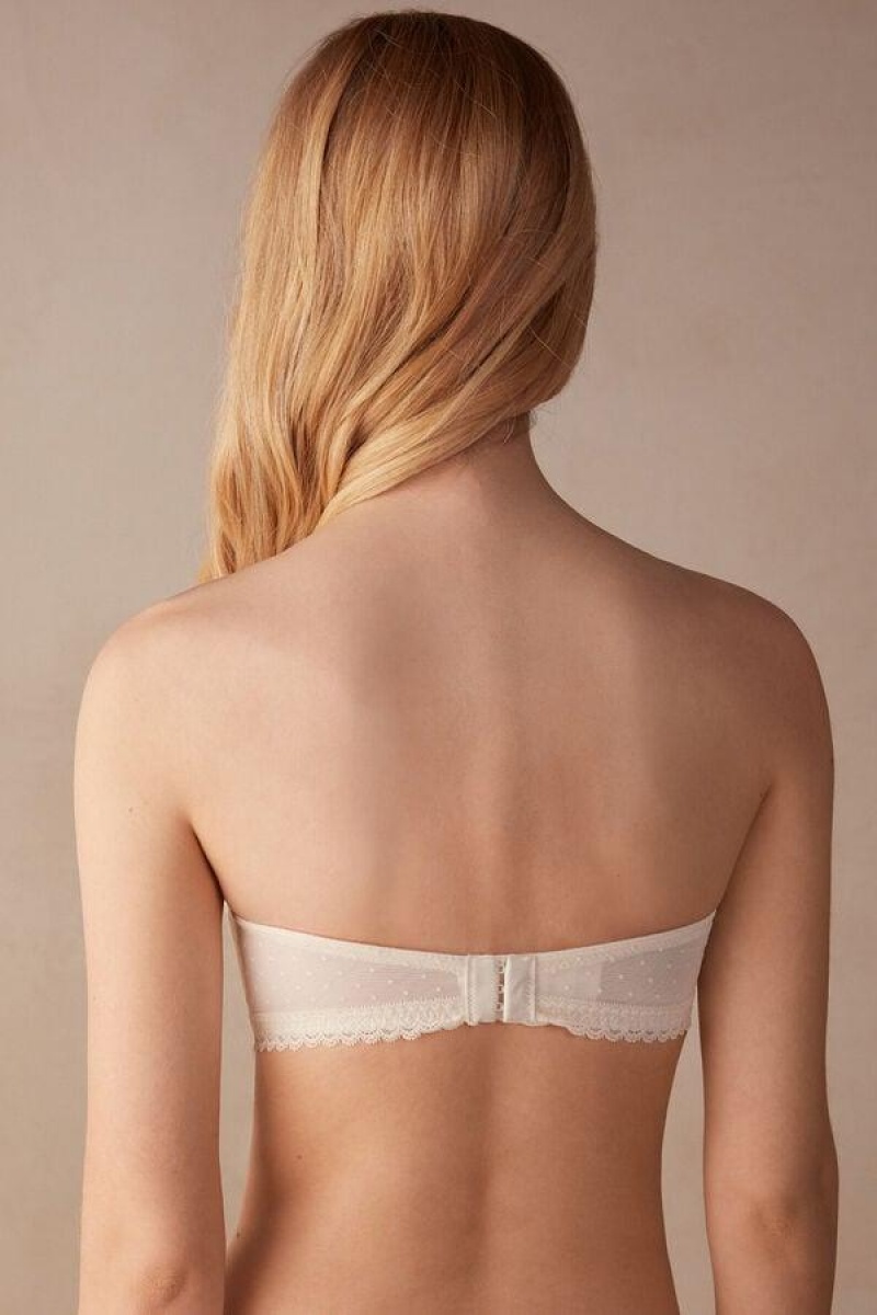 Intimissimi Scent of Roses Gioia Bandeau Women's Bras Light Yellow White | USA 1199YUK