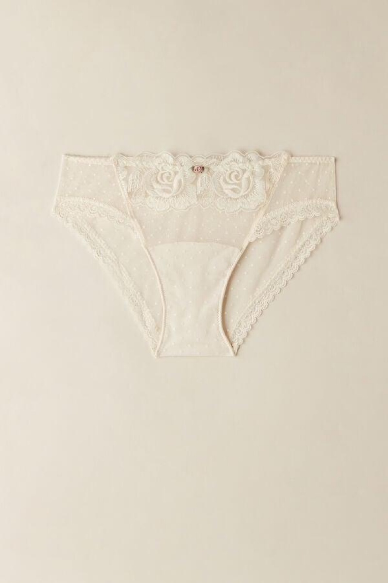 Intimissimi Scent of Roses Women's Panties Light Yellow White | USA 2351QZM