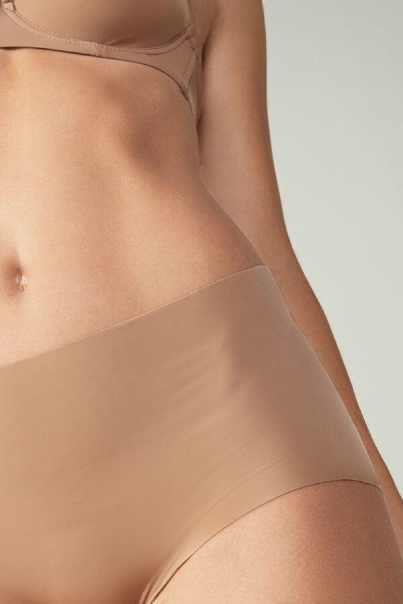 Intimissimi Seamless Microfiber Hipster Women's Panties Beige | USA 2328BCE