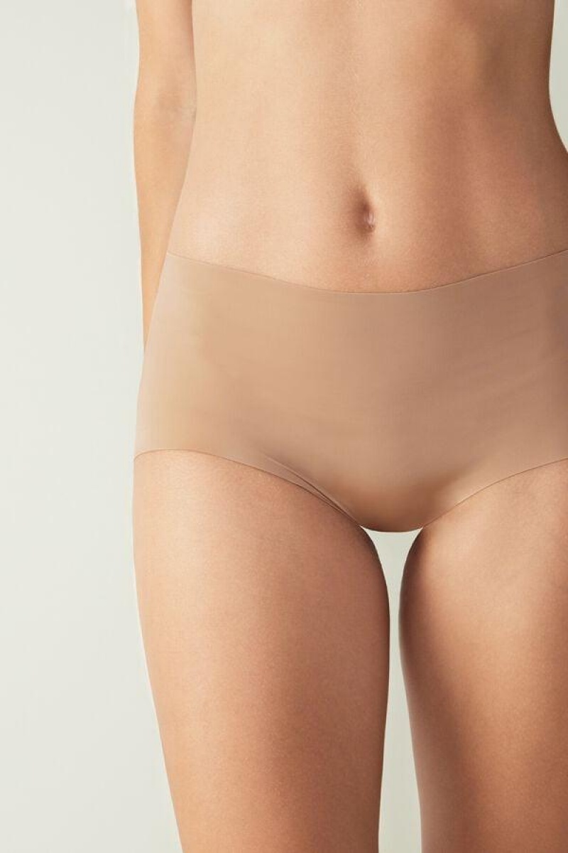 Intimissimi Seamless Microfiber Hipster Women\'s Panties Beige | USA 2328BCE