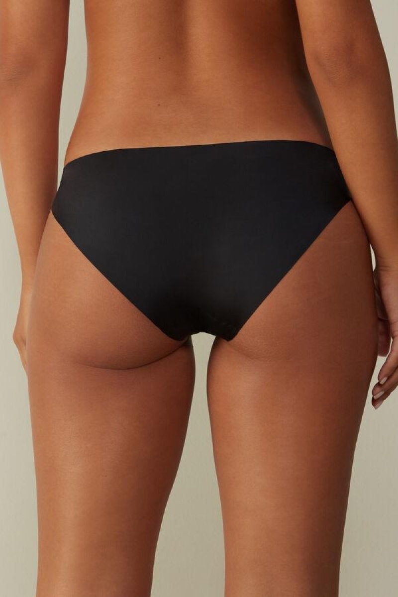 Intimissimi Seamless Microfiber Women's Panties Black | USA 2419APH