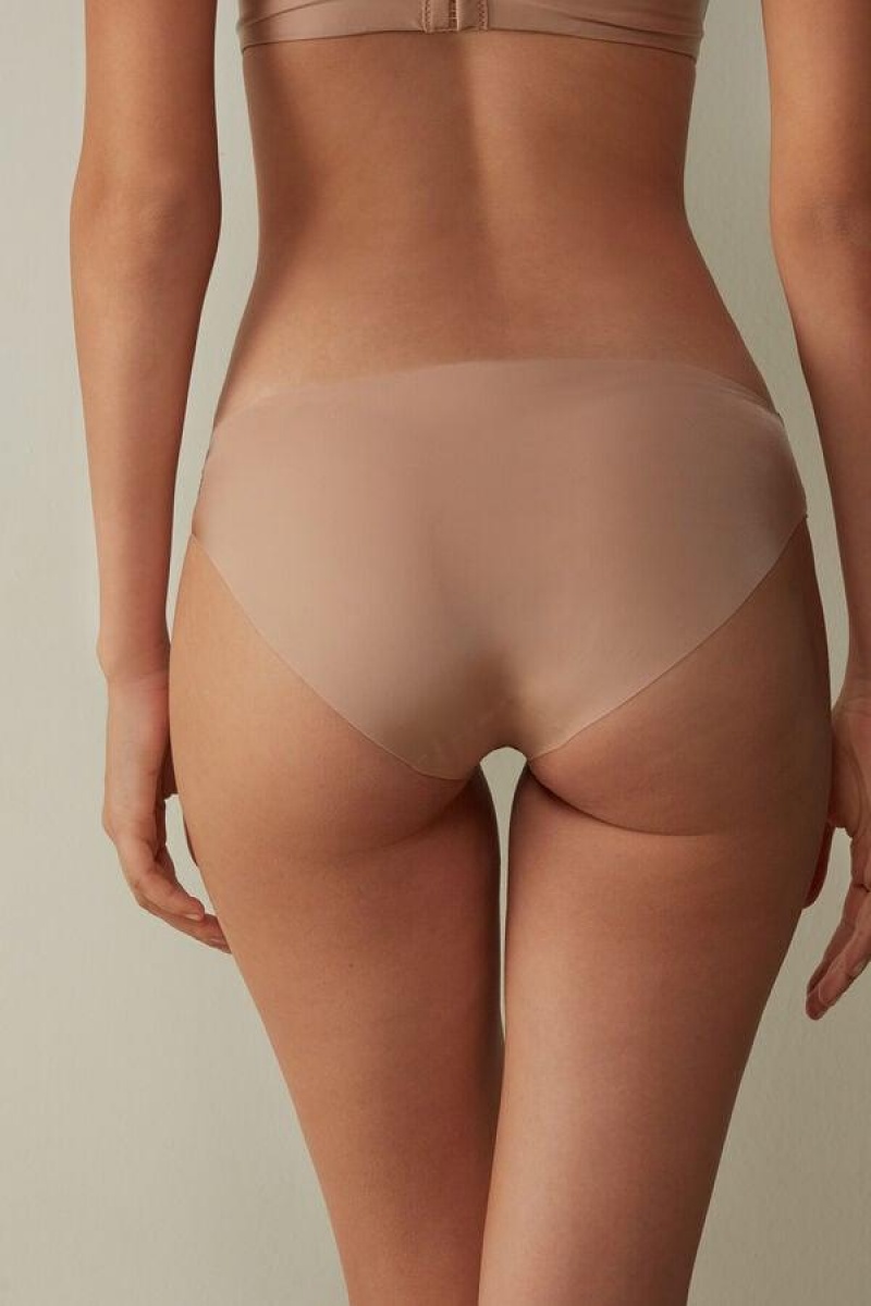 Intimissimi Seamless Microfiber Women's Panties Beige | USA 2420PQJ