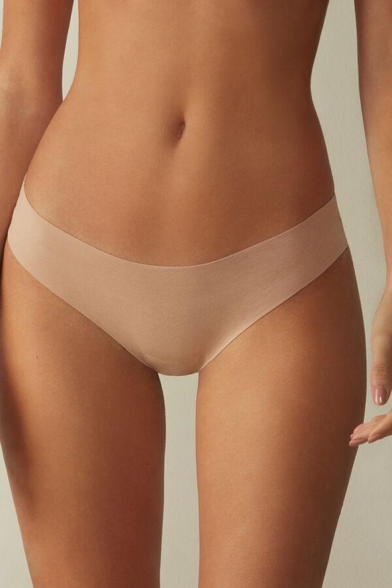 Intimissimi Seamless Supima® Cotton Brazilian Women\'s Panties Beige | USA 2562BCE