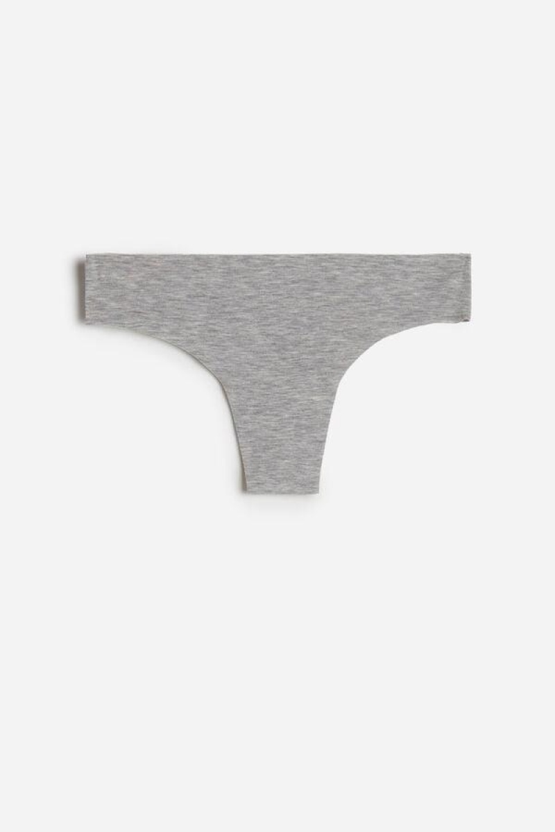 Intimissimi Seamless Supima® Cotton Brazilian Women's Panties Light Grey | USA 2563VDR