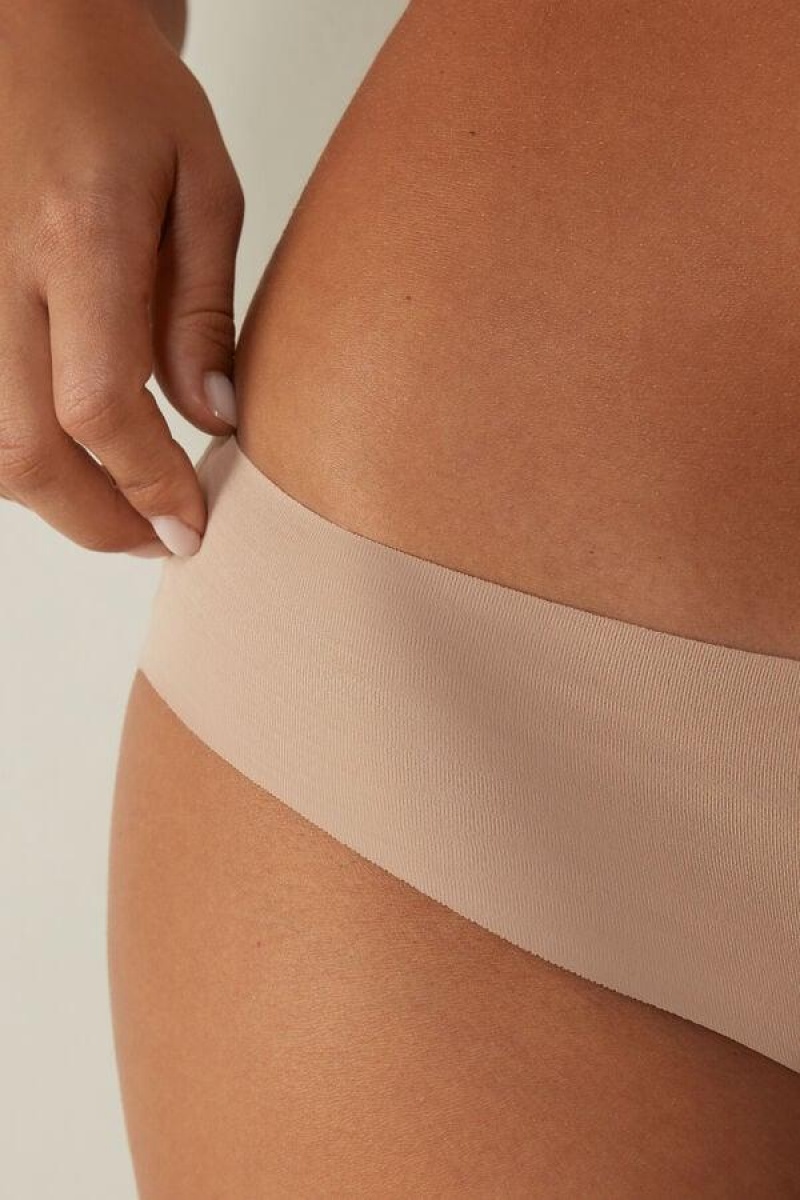 Intimissimi Seamless Supima® Cotton Women's Panties Beige | USA 2343ORK