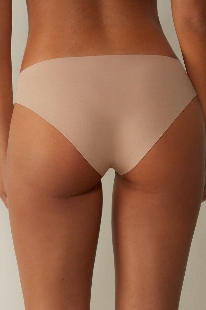 Intimissimi Seamless Supima® Cotton Women's Panties Beige | USA 2343ORK