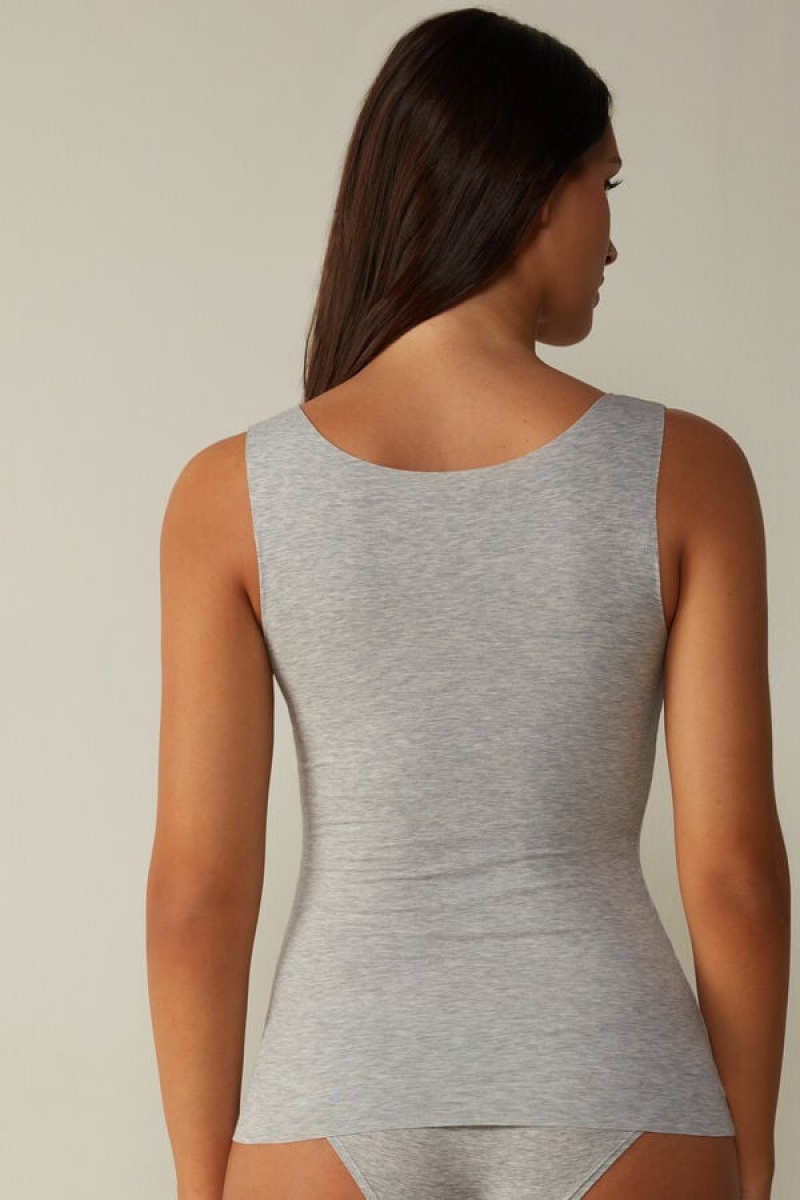 Intimissimi Seamless Supima® Cotton Women's Tank Top Light Grey | USA 1695ISZ