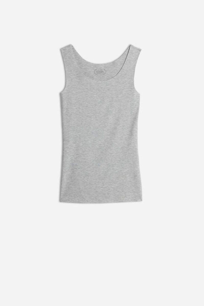 Intimissimi Seamless Supima® Cotton Women's Tank Top Light Grey | USA 1695ISZ