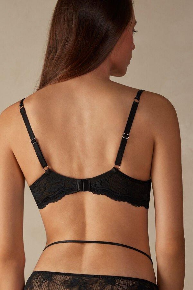 Intimissimi Sensual Unbounded Balconette Women's Bras Black | USA 1050DNN