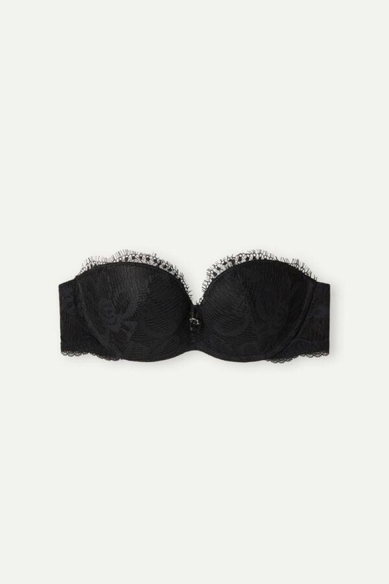 Intimissimi Sensual Unbounded Monica Bandeau Women's Bras Black | USA 1051FMM