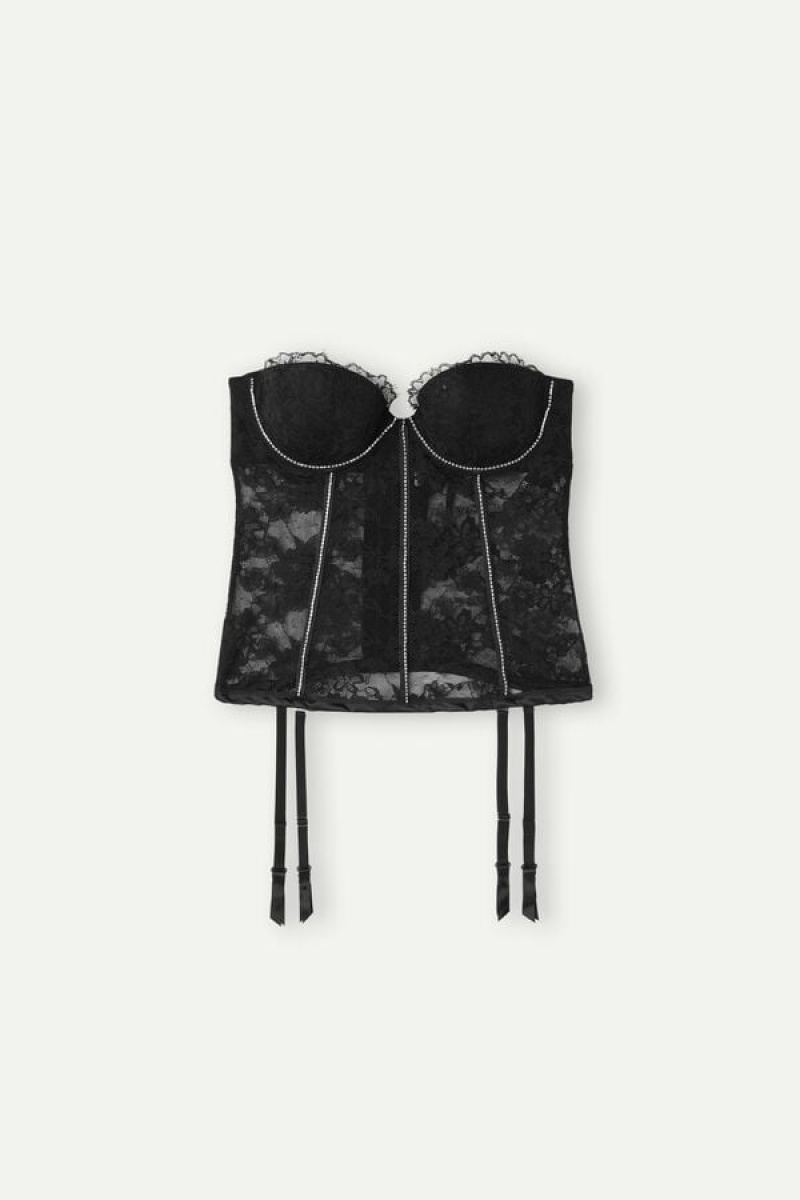 Intimissimi Shine High Like Stars Anna Bustier Women's Lingerie Black | USA 1884GLQ